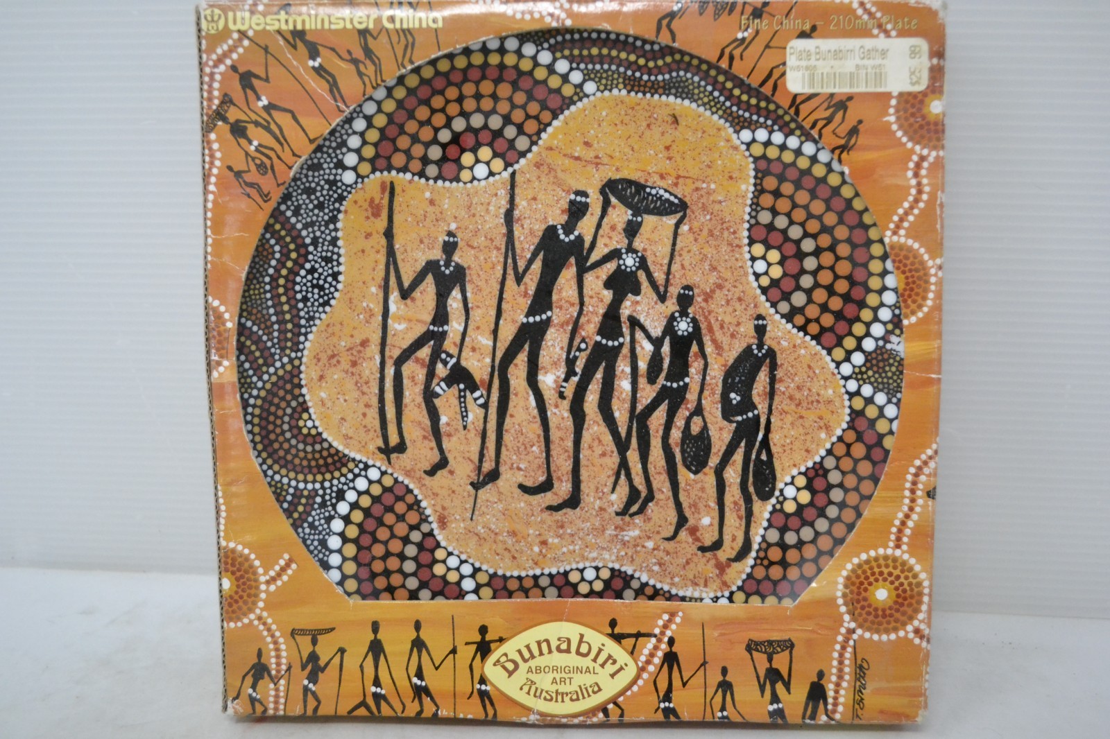 BUNABIRI Australian Aboriginal Art Plate Colin Jones Ko-OR Hunter Gatherers 8