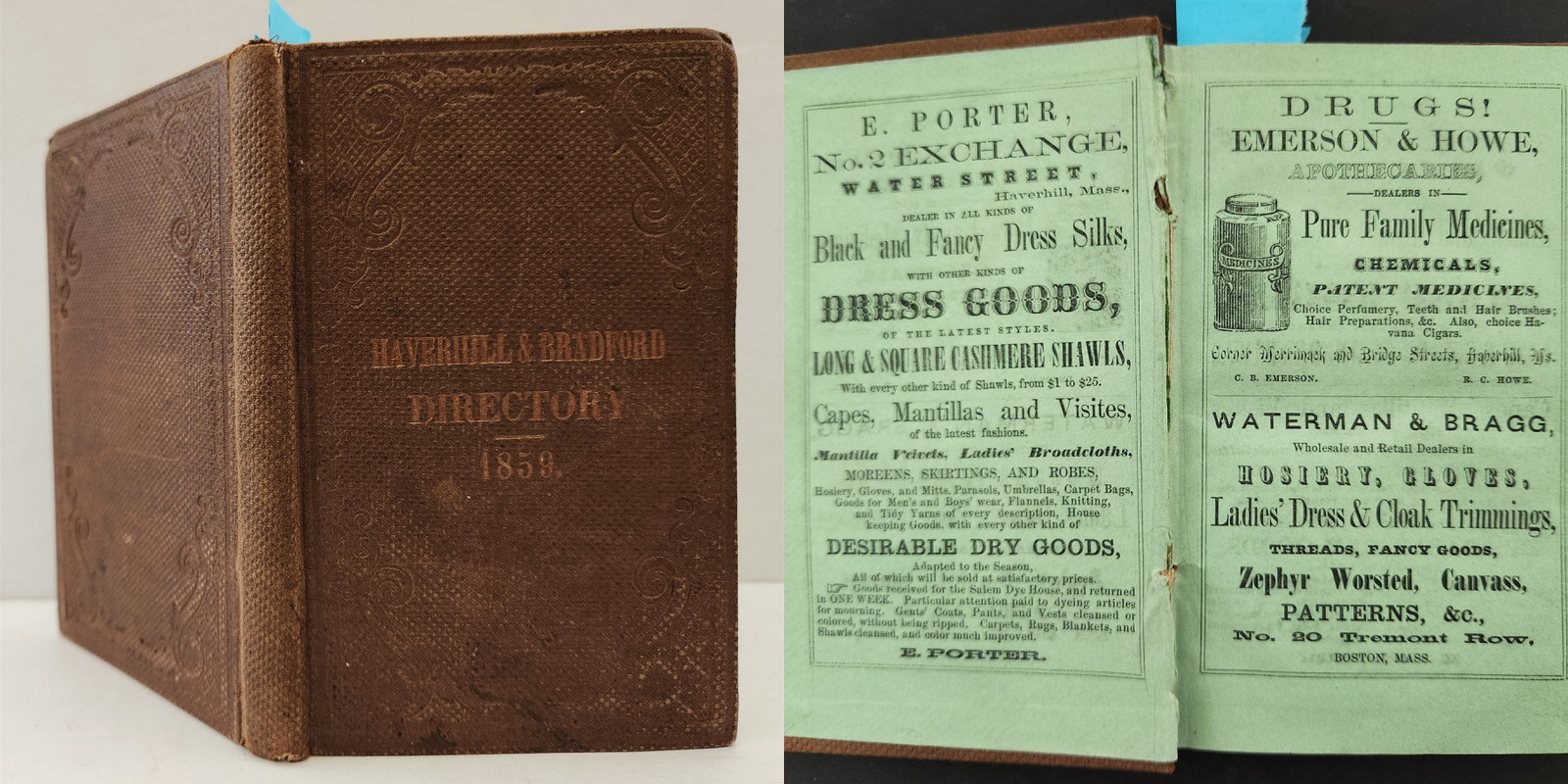 1859 antique HAVERHILL BRADFORD ma CITY DIRECTORY history genealogy ADS occupatn 1859 antique HAVERHILL BRADFORD ma CITY DIRECTORY history genealogy ADS occupatn