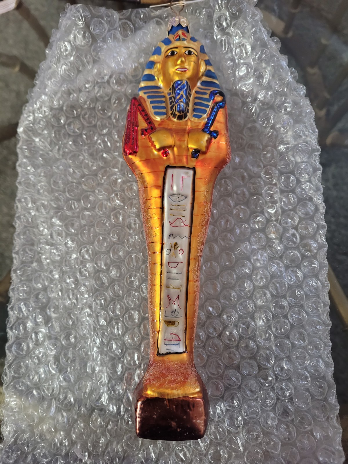 Christopher Radko Cheops Mysteries of Ancient Egypt Glass Ornament 1998 Art Deco