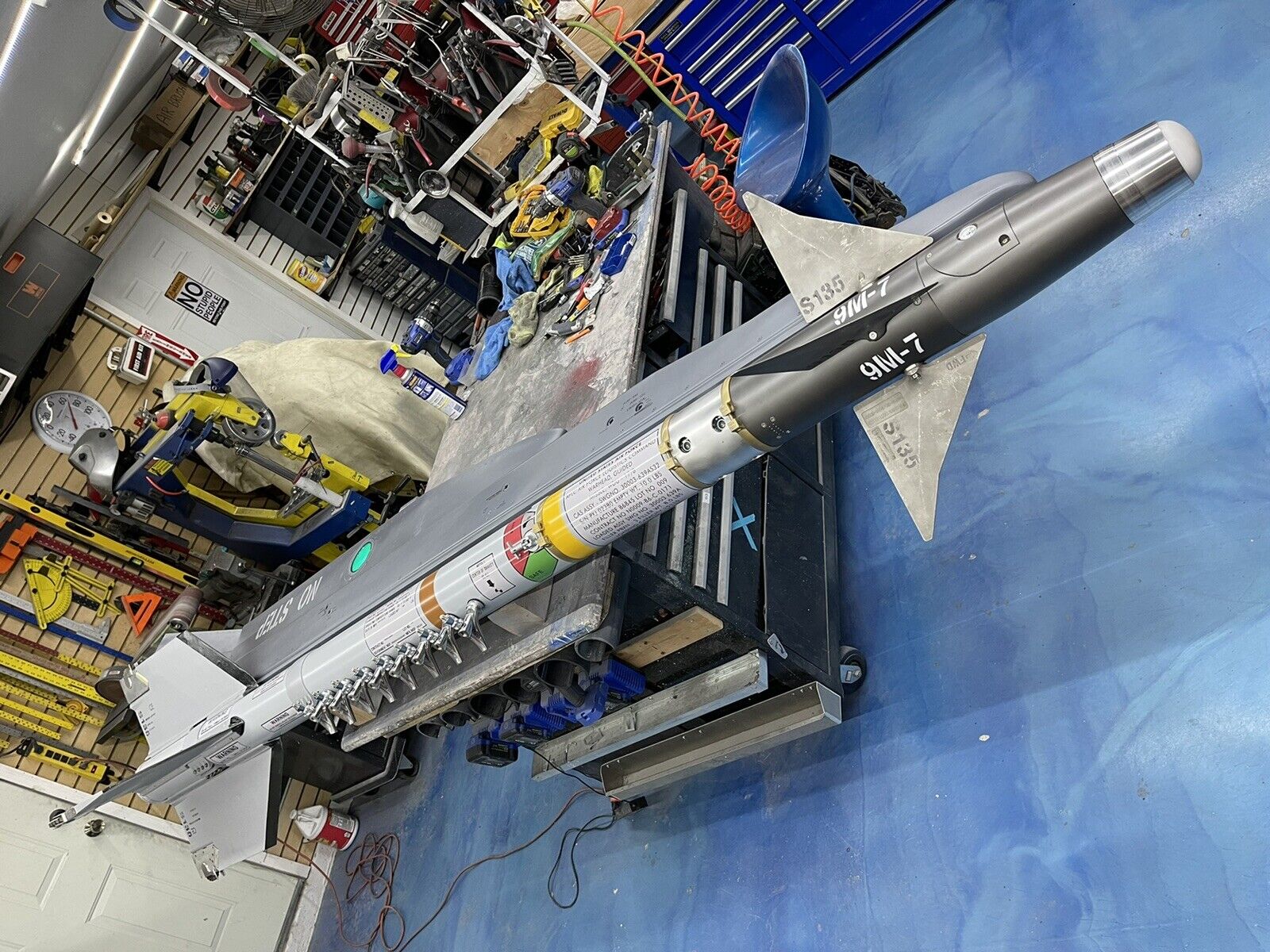 AIM9 Sidewinder Missile Replica w/ F16 Falcon wing tip w/ moving flap & LAU Rail