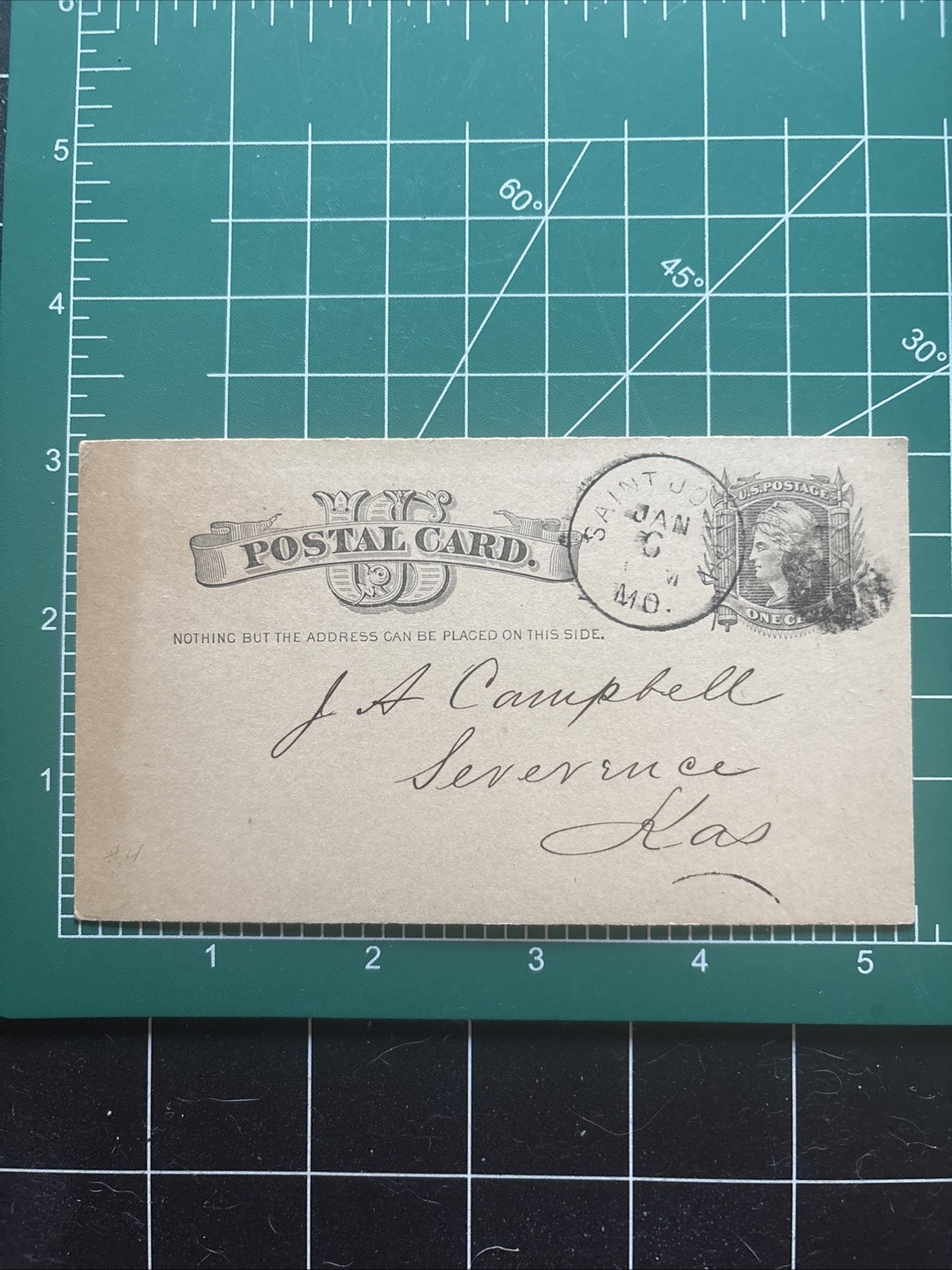 1882 Deere, Mansur & Company US Postcard, Price List For Seed, St. Joseph Mo.