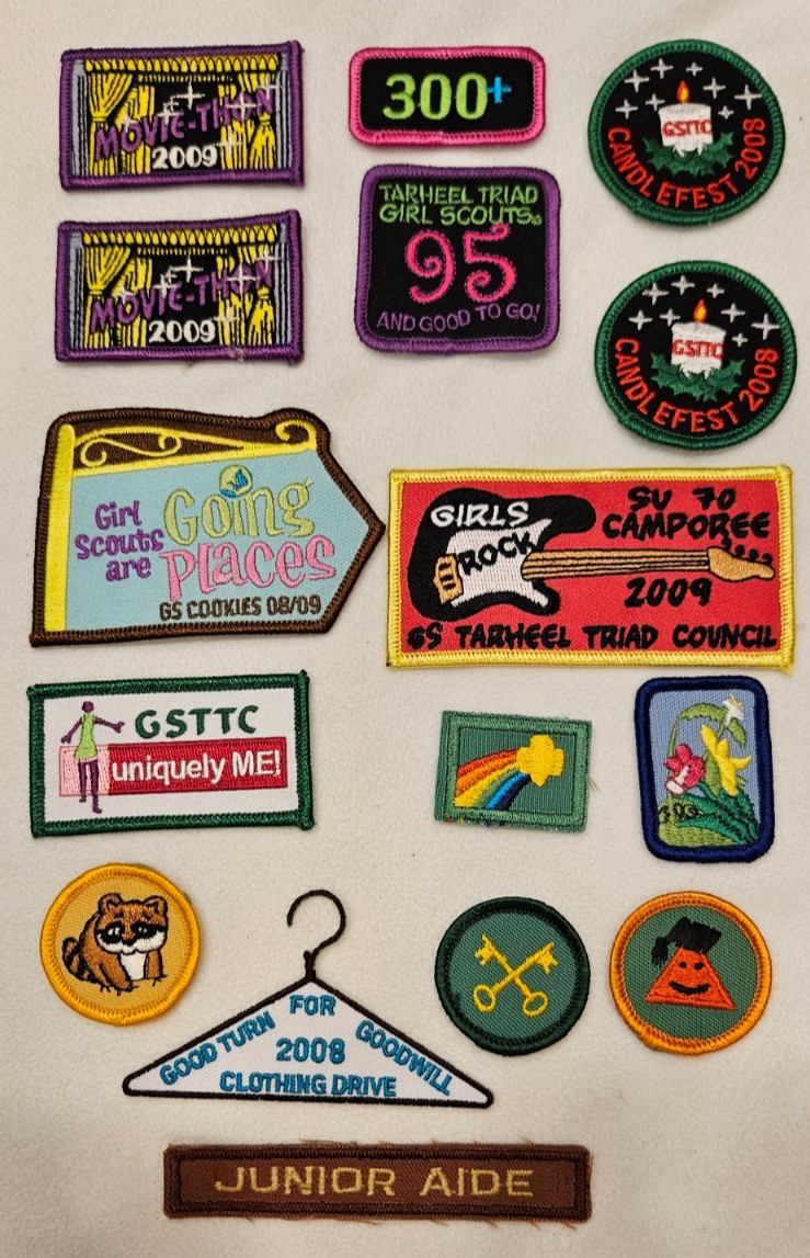 TARHEEL TRIAD Girl Scout PATCH LOT/16 pcs 2009-2010 ERA - MINT