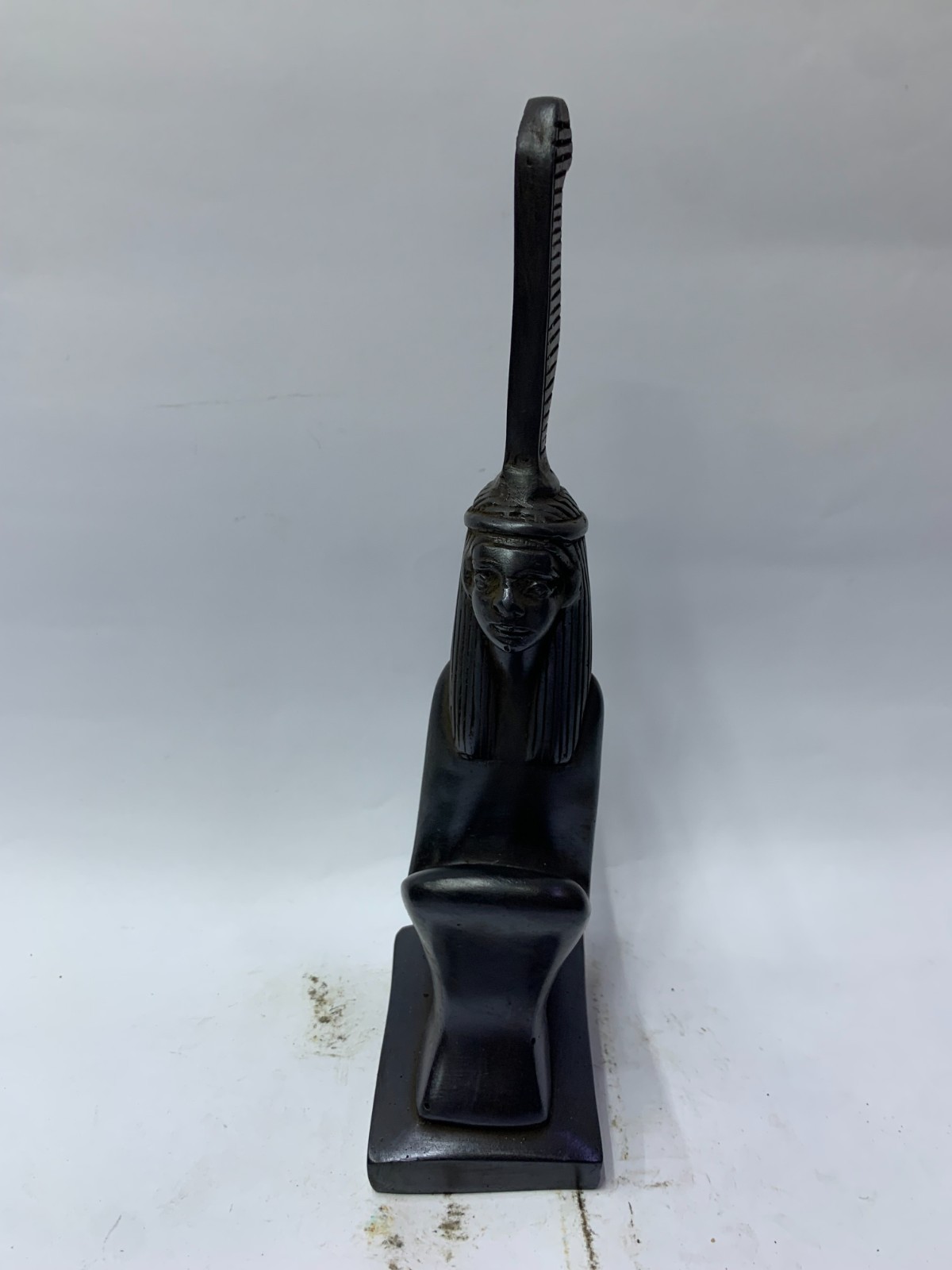 Ancient Egyptian Maat Statue Stone Black Goddess of Justice Feather Figurine