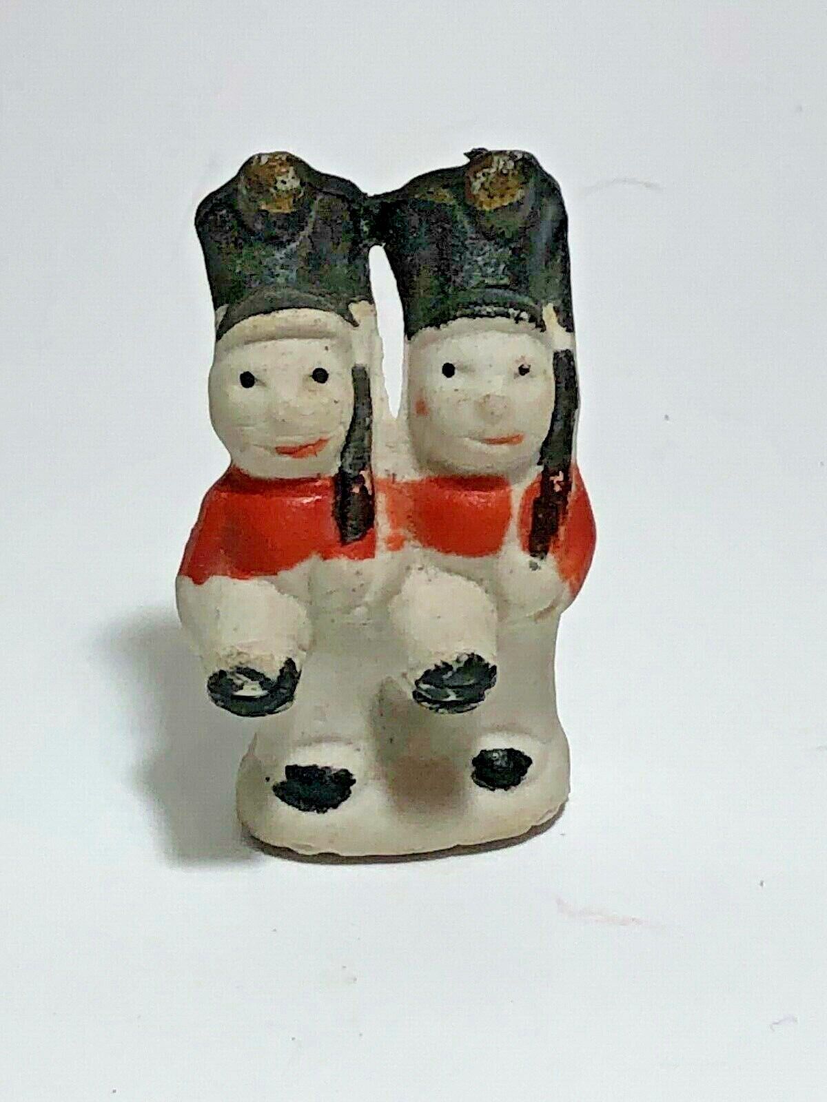 Rare Vintage Ceramic Christmas Ornament Marching Snowmen Soldiers Nutcracker