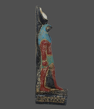 UNIQUE PHARAONIC ANCIENT EGYPTIAN HORUS Colored Stand Protection Statue (BZ) picture