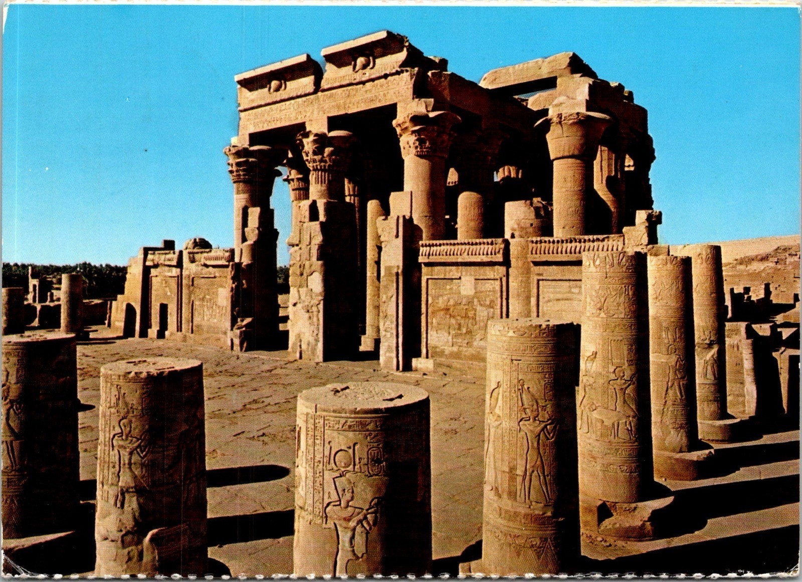 Kom Ombo Temple Egypt Ancient Ruins Stone Columns Historical Site Postcard Kom Ombo Temple Egypt Ancient Ruins Stone Columns Historical Site Postcard