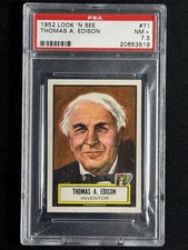1952 Look 'n See #71 Thomas Edison PSA 7.5 BEAUTY - Great American Inventor picture