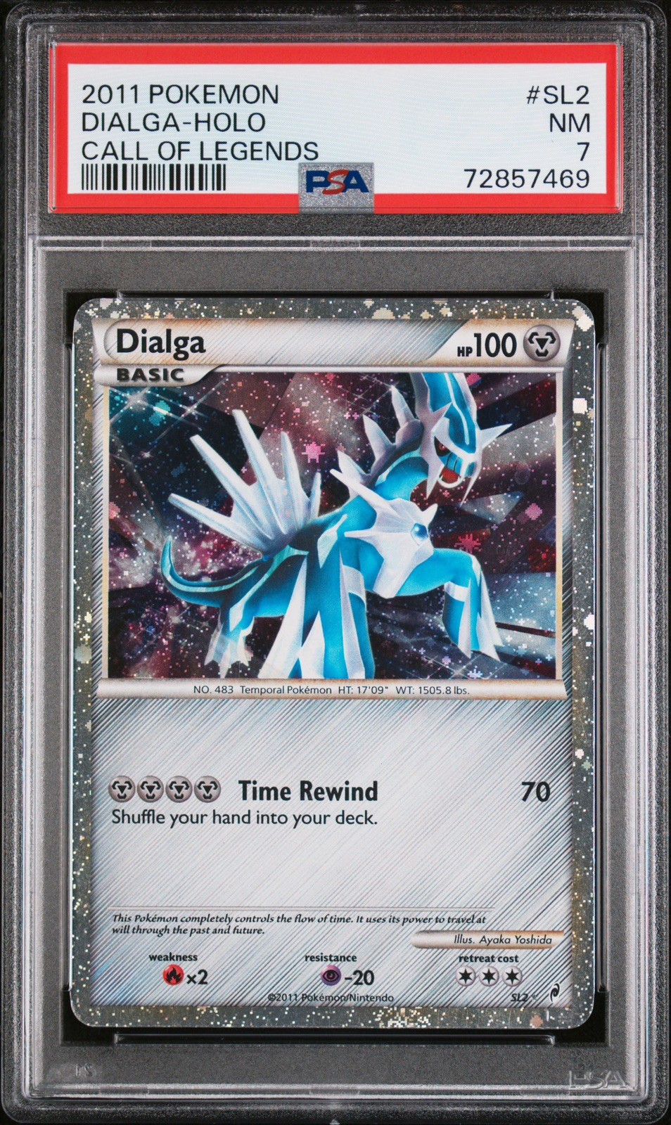 Pokemon Dialga Holo CALL OF LEGENDS #SL2 2011 PSA 7 Near Mint Pokemon Dialga Holo CALL OF LEGENDS #SL2 2011 PSA 7 Near Mint