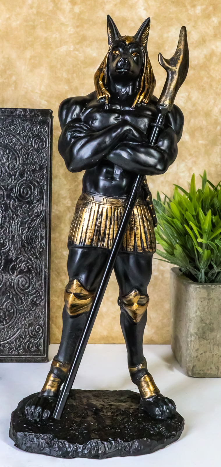Muscular Dark Anubis Statue Egyptian Deity of Afterlife and Mummification 11 Muscular Dark Anubis Statue Egyptian Deity of Afterlife and Mummification 11