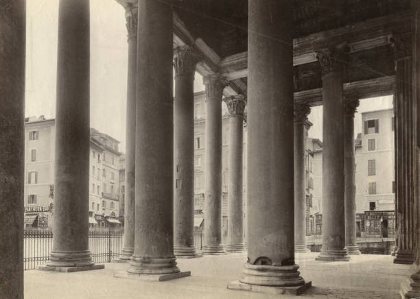 Eastern side of the pronaos of the Pantheon Rome Italy 1905-1908 Old Photo