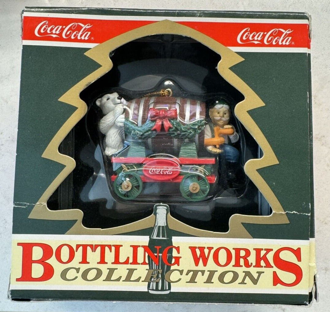 1995 Coca Cola Bottling Works Collection Barrel of Bears Christmas Ornament Box