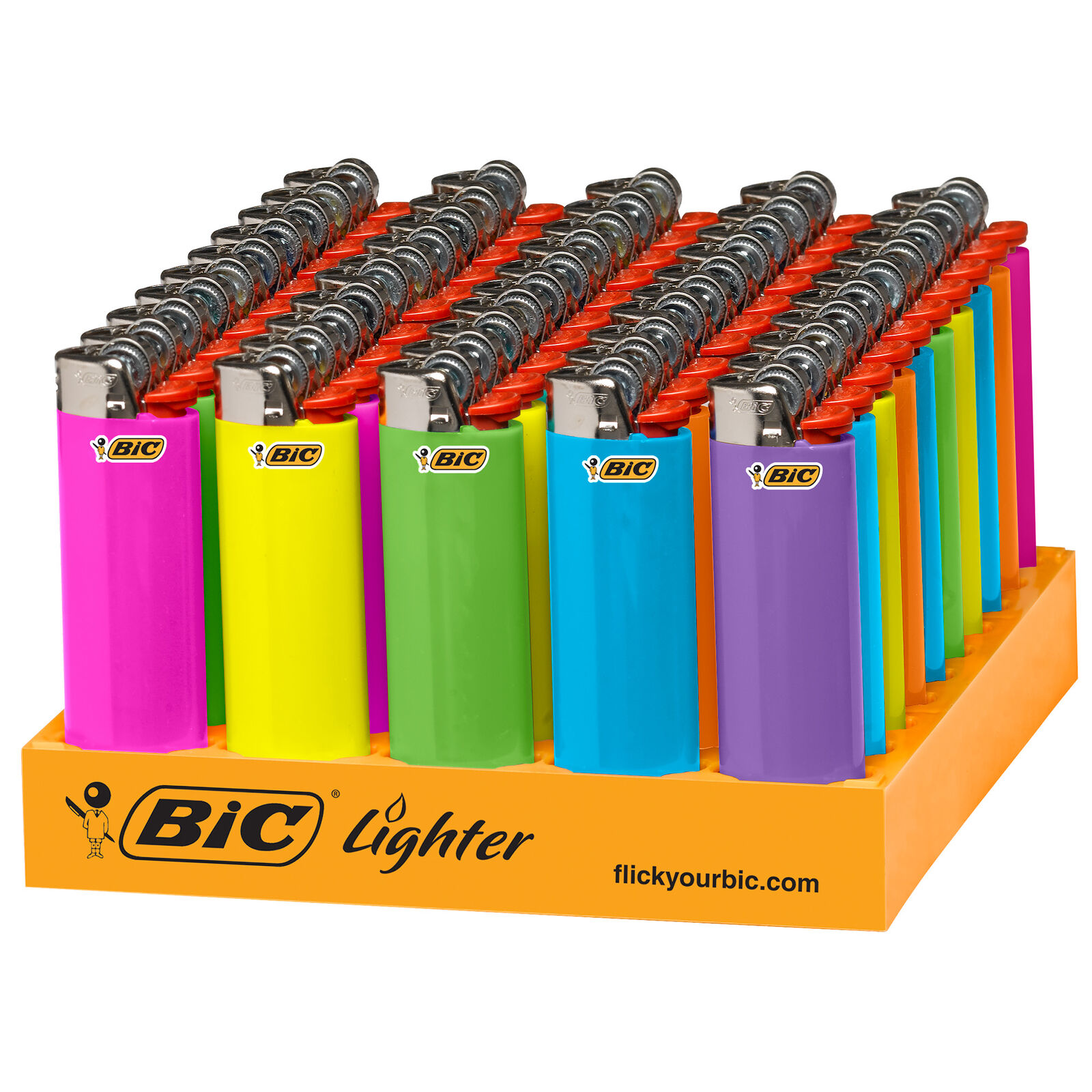 BIC Classic Lighter, Fashion Assorted Colors, 50-Count Tray