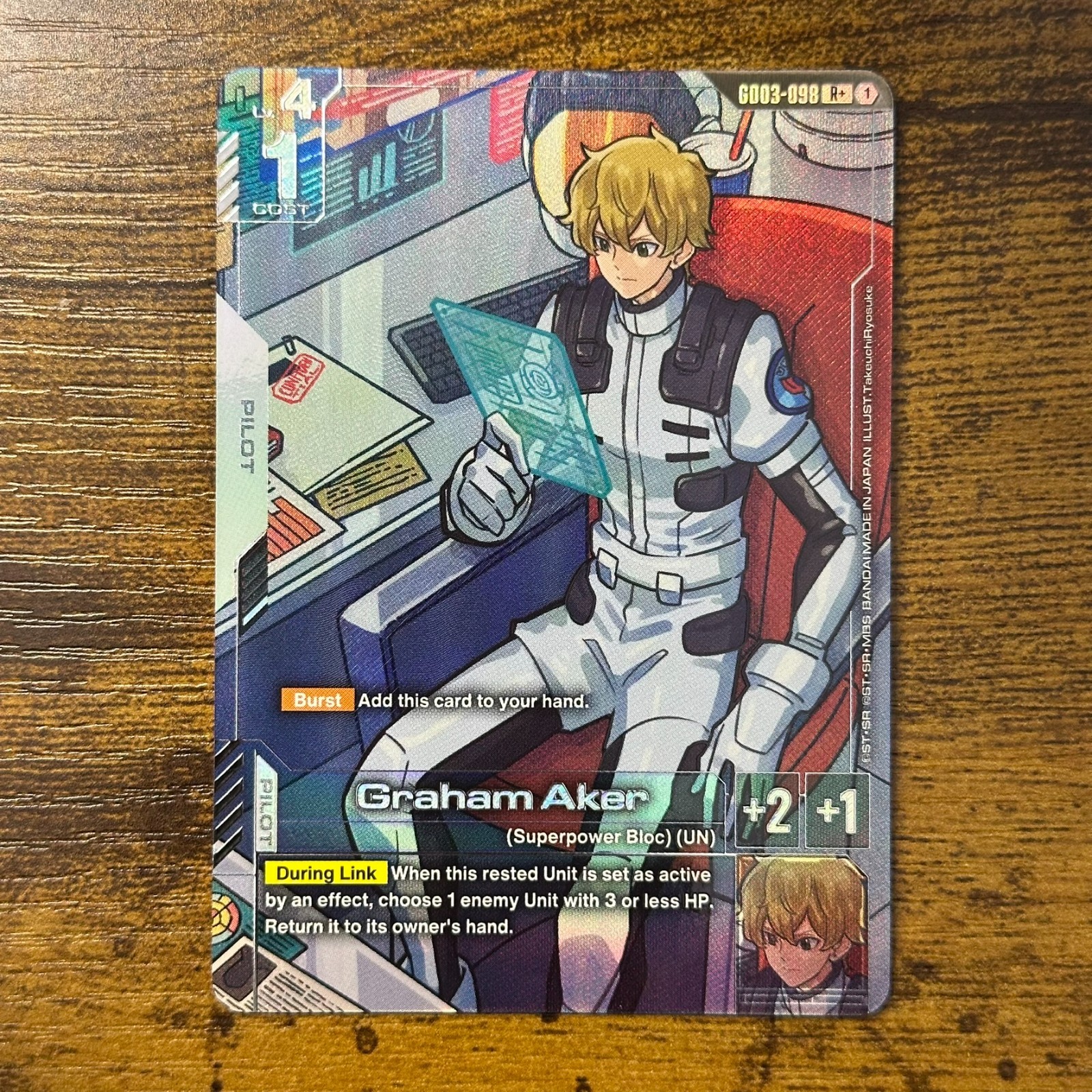 Graham Aker (R+) Pilot Gundam Holo Steel Requiem GD03-098
