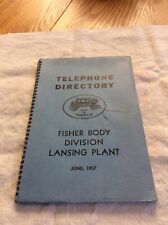 TELEPHONE DIRECTORY FISHER BODY DIVISION LANSING PLANT JUNE, 1957 picture