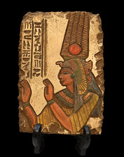 Authentic Ancient Egyptian Antiquities Nefertari Rare Stone Plate Egyptian BC picture