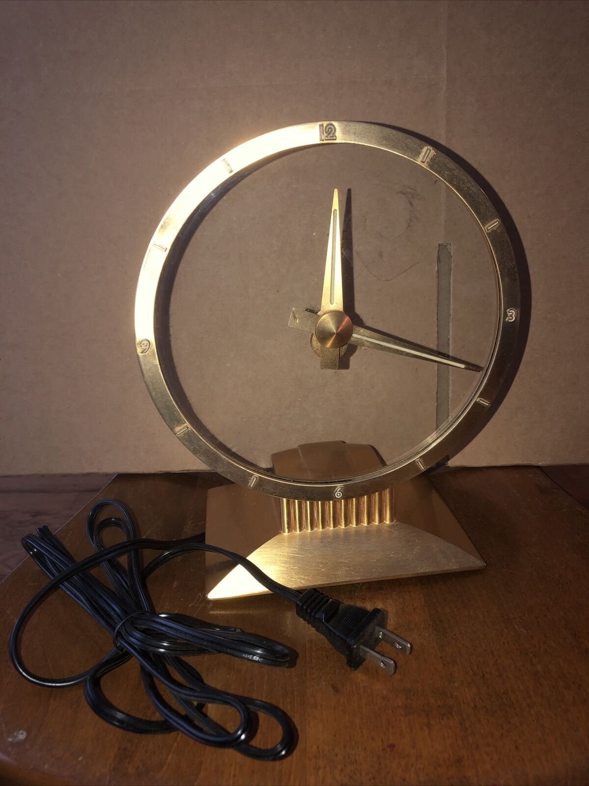Vintage 1950\'s Mid Century Modern Jefferson Golden Hour Mystery Clock MCM Works