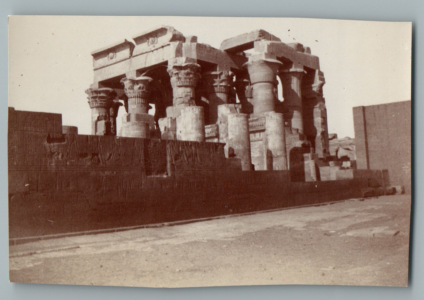 Egypt, Temple of Sobek & Haroëris Located in Kôm Ombo Vintage Citrate Print.  T