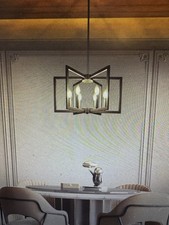 4-Lights Close to Ceiling Light，Black Light Fixture Black 4-Light Farmhouselocub picture