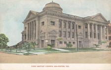 Galveston Texas First Baptist Church Dome Columns Architecture Postcard picture