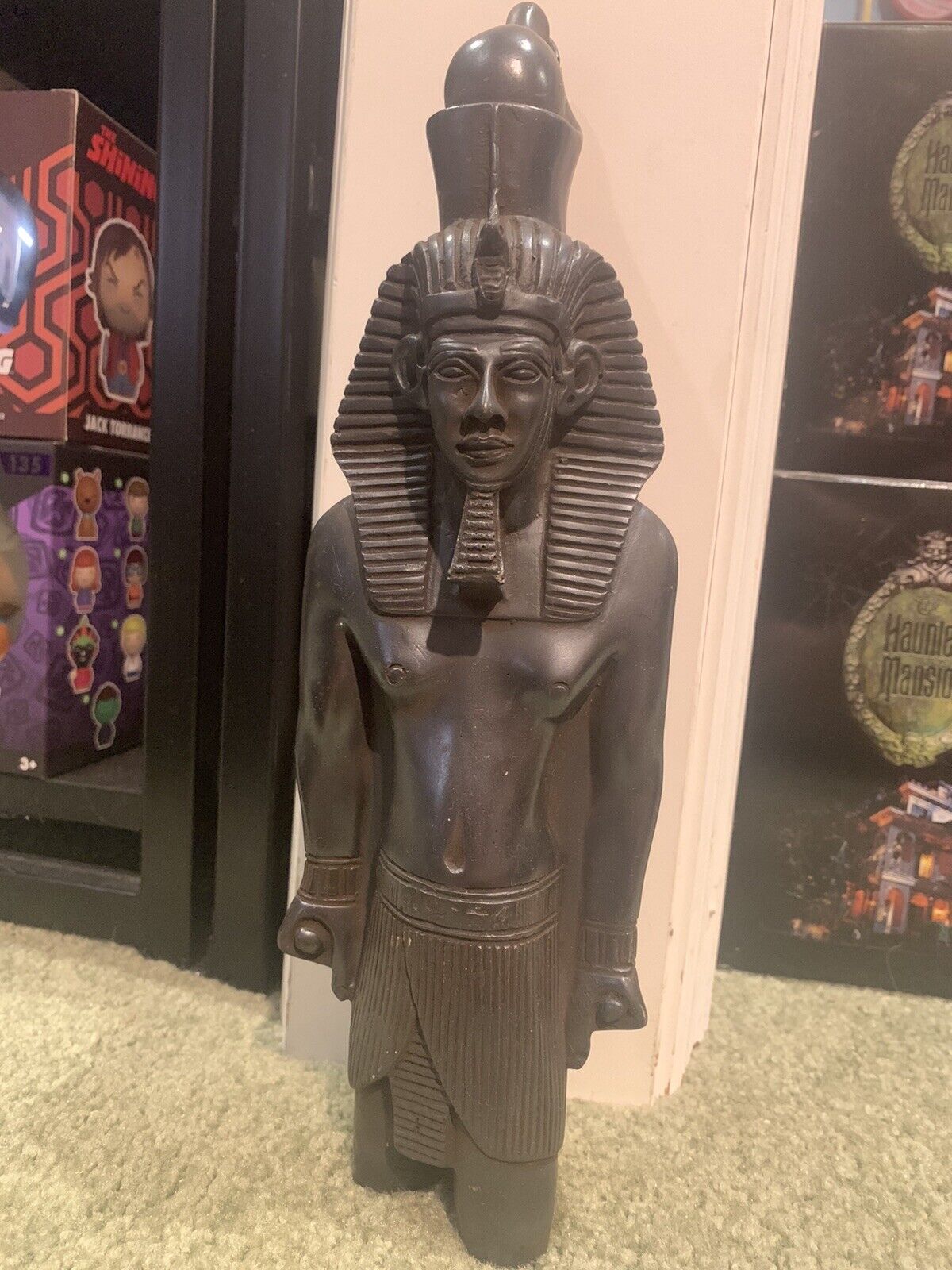 Big 12” Resin SandStone egyptian Pharoah Statue EGYPT 3 Pounds  100% Authentic