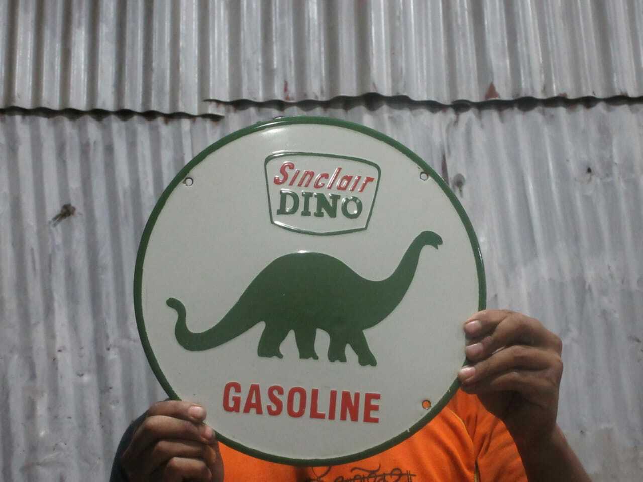 Porcelain Sinclair Dino Gasoline Enamel Sign Size 12\