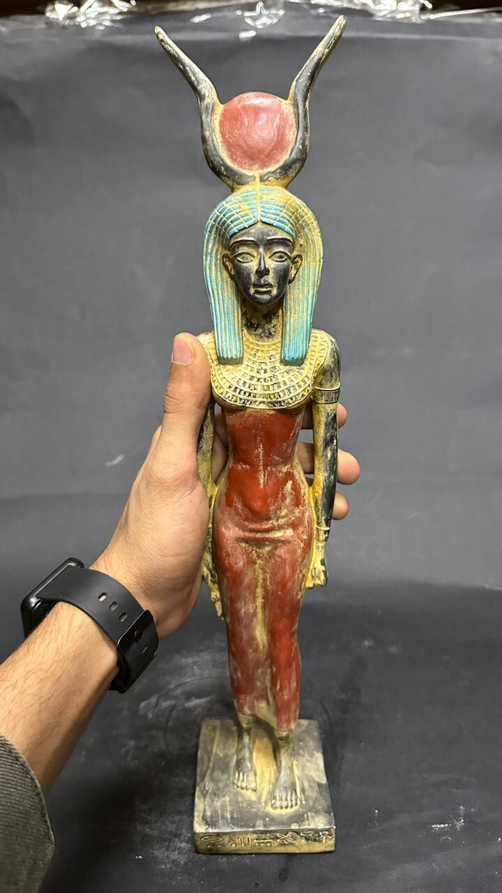RARE ANCIENT EGYPTIAN ANTIQUES Statue Large Of Goddess Hathor Pharaonic ...