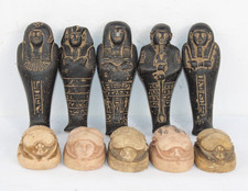 10 OF COLLECTION PHARAONIC HANDMADE ANCIENT EGYPTIAN USHABTI and Scarab Statues picture