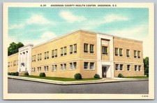 Vintage Linen Postcard Anderson County Health Center Anderson SC picture