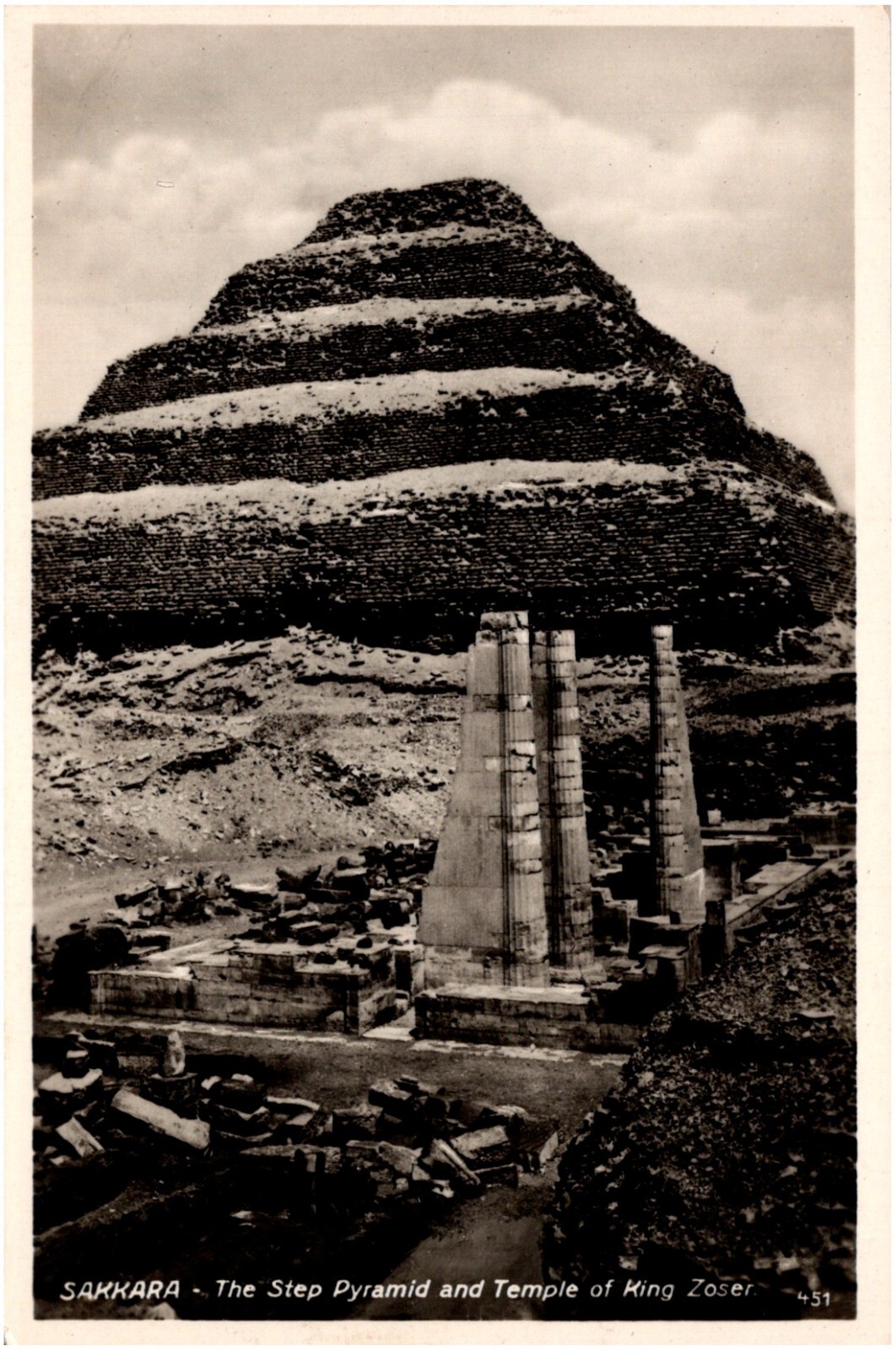 The Step Pyramid & Temple of King Djoser Saqqara Egypt 1930s RPPC Postcard The Step Pyramid & Temple of King Djoser Saqqara Egypt 1930s RPPC Postcard