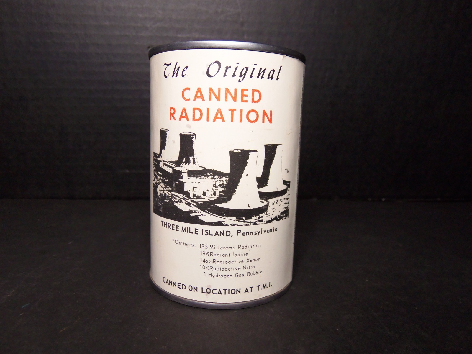 Three Mile Island Canned Radiation Nuclear Disaster Novelty / Harrisburg 1979 Three Mile Island Canned Radiation Nuclear Disaster Novelty / Harrisburg 1979