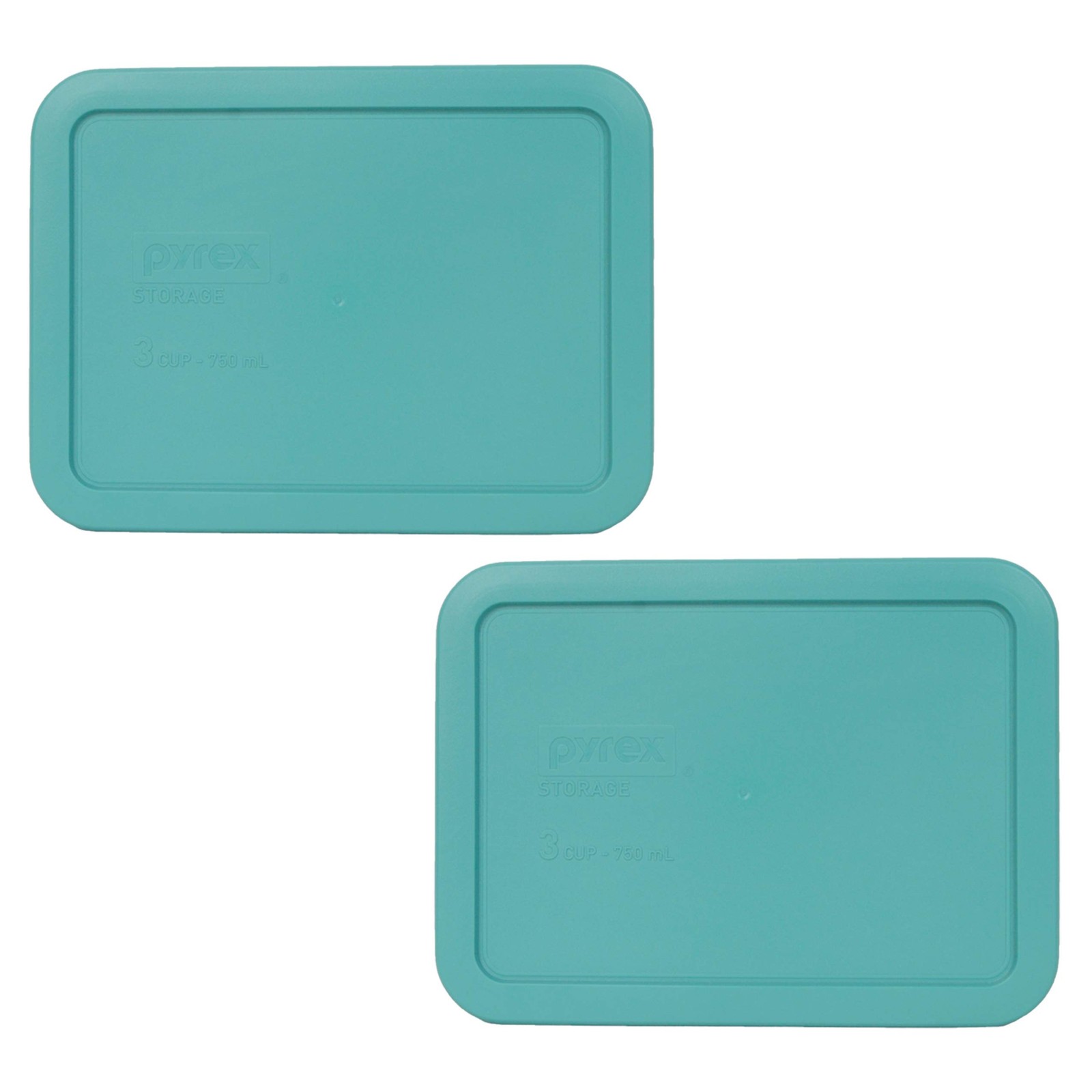 Pyrex 7210-PC 3-Cup Turquoise Food Storage Lid (2-Pack) - Made in USA