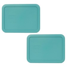 Pyrex 7210-PC 3-Cup Turquoise Food Storage Lid (2-Pack) - Made in USA picture