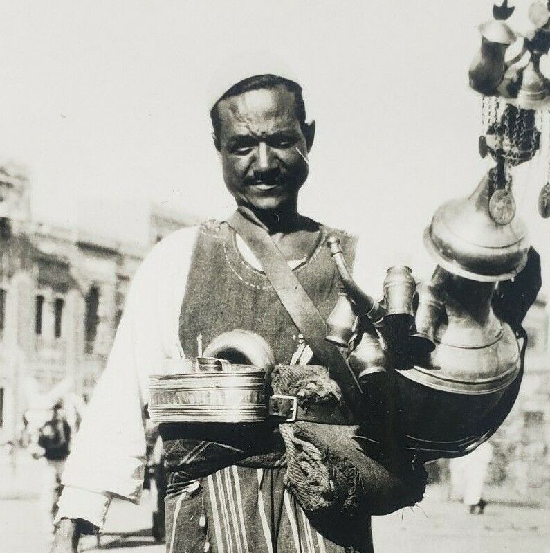 Liquorice Licorice Root Drink Seller Cairo Street Vendor 1947 Egypt Photo E104