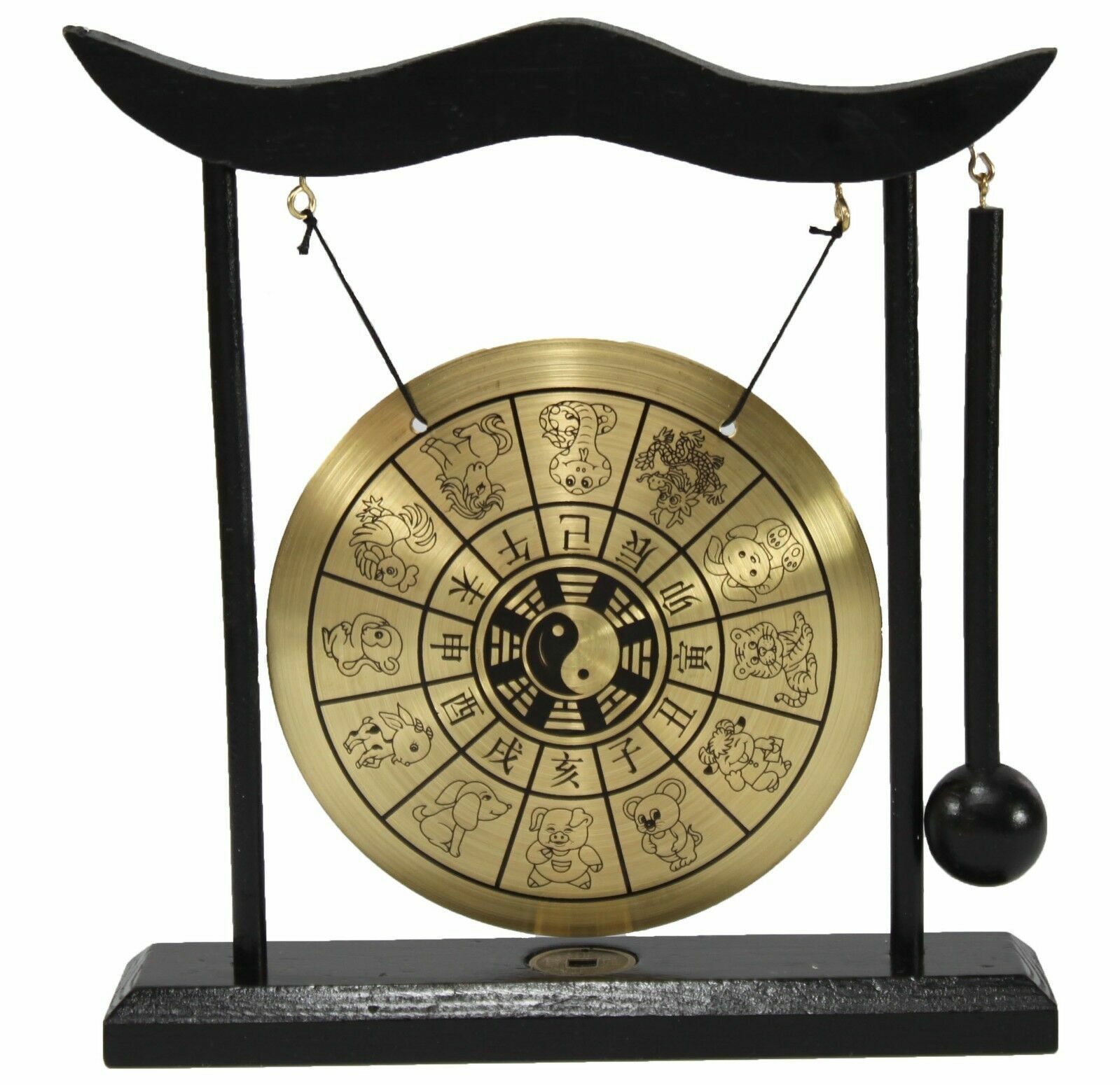 Zen Table Gong Zodiac Feng Shui Meditation Desk Bell Home Decor Gift 