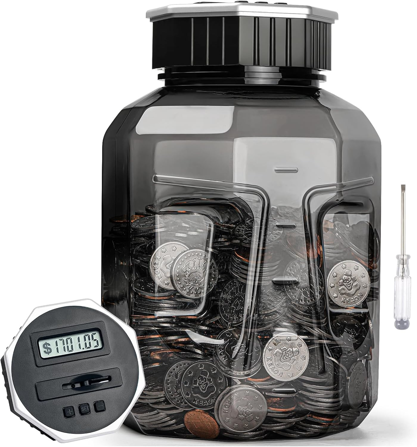 X-Large Piggy Bank for Adults Kids,  Digital Coin Counting Bank with LCD Counter