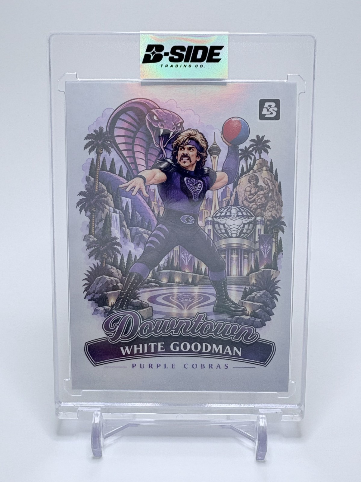 Custom White Goodman Downtown Purple Cobras Novelty Trading Card Dodgeball Custom White Goodman Downtown Purple Cobras Novelty Trading Card Dodgeball