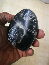 Rare Ancient Egyptian Antiques Egyptian Scarab Beetle Khepri With Hieroglyphs BC picture