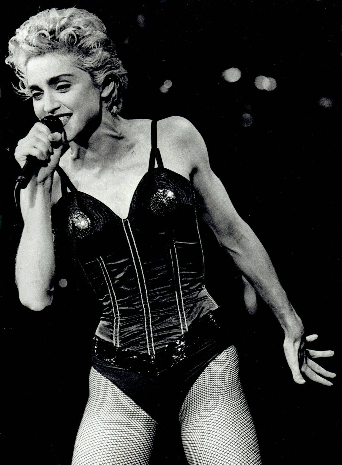 PSA/DNA TYPE 1: 1987 Original Photo Singer Madonna in concert wearing fishnets