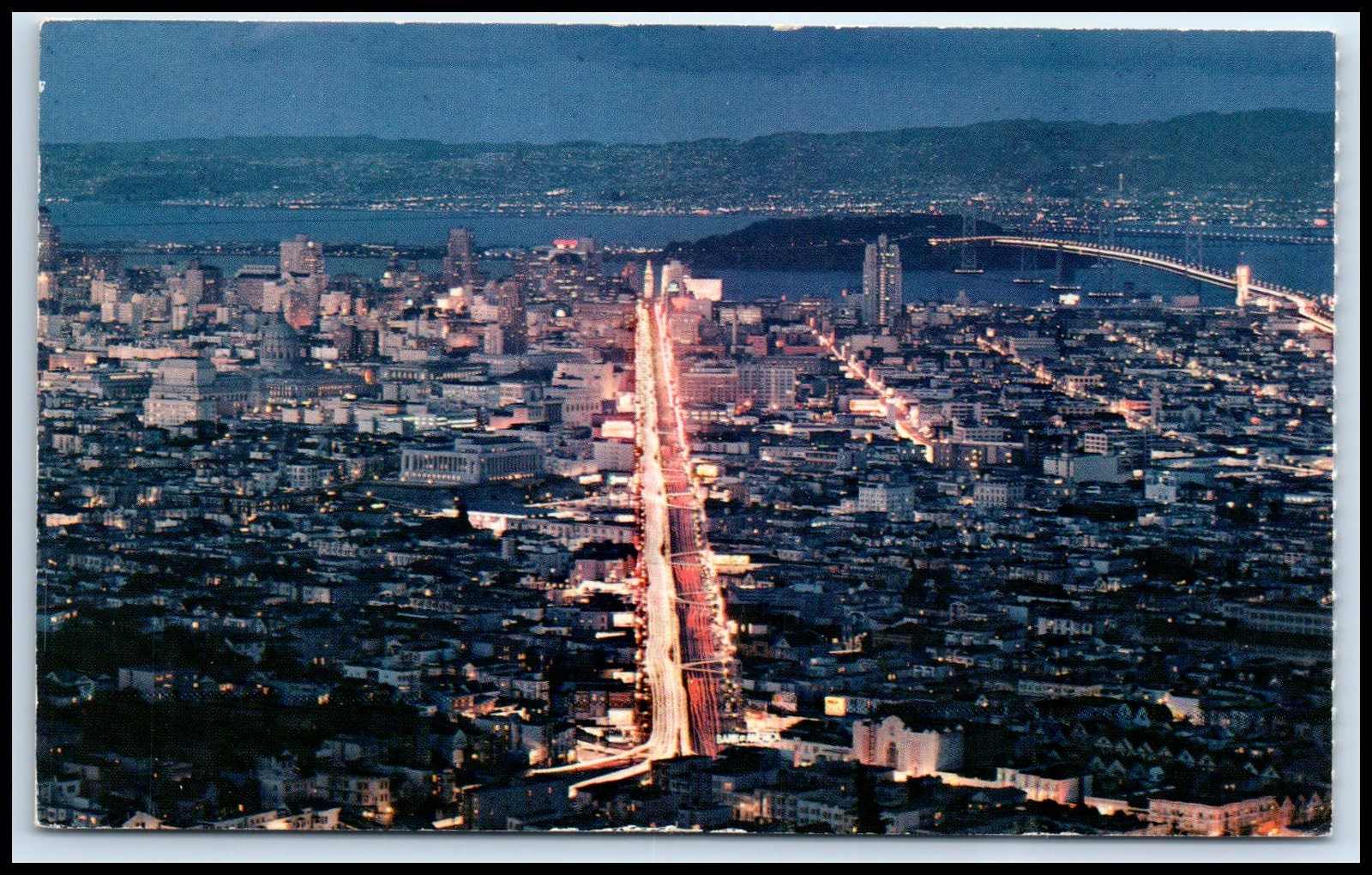 Postcard Gray Lin Esan Francisco At Night Ca   I67