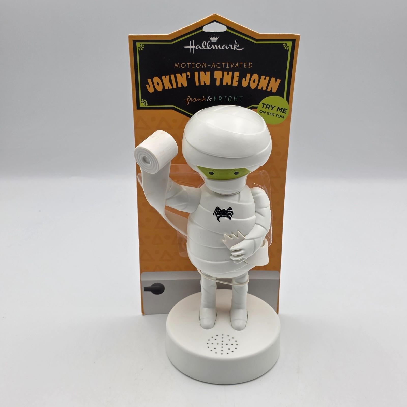 Hallmark Jokin in the John Halloween Mummy Motion Activated Talking Figure Hallmark Jokin in the John Halloween Mummy Motion Activated Talking Figure