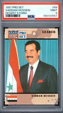 Pro Set 1991 Desert Storm #69 Saddam Hussein Trading Card PSA 9 picture