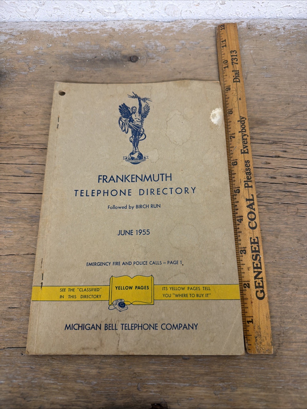 1955 FRANKENMUTH MI Michigan Bell Telephone Co. Directory Yellow Pages BRONNERS