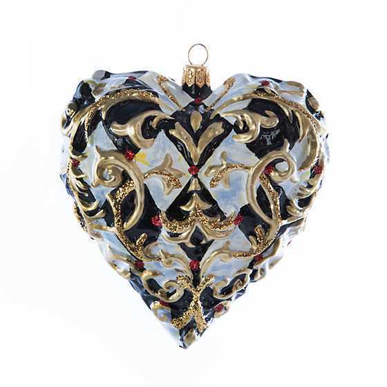Mackenzie Childs Golden Hour Filigree Heart Glass Ornament NIB/NWT RETIRED