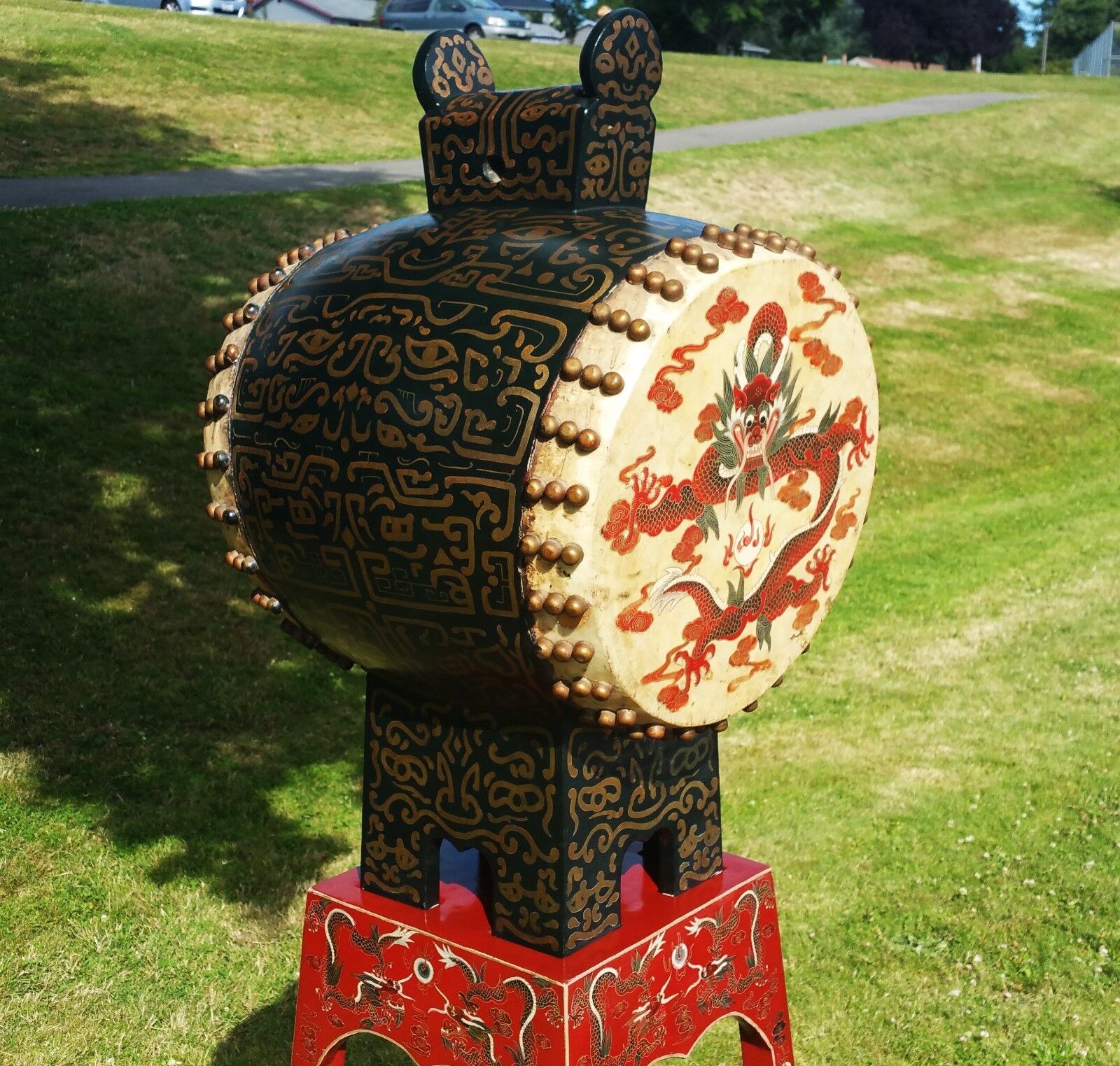 OLD JAPANESE RESTAURANT taiko drum vtg seattle  san francisco nyc art sculpture