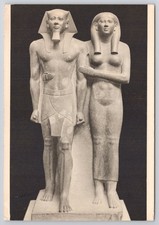 King Menkaure & Queen Ancient Egyptian Statue Boston Museum Postcard picture