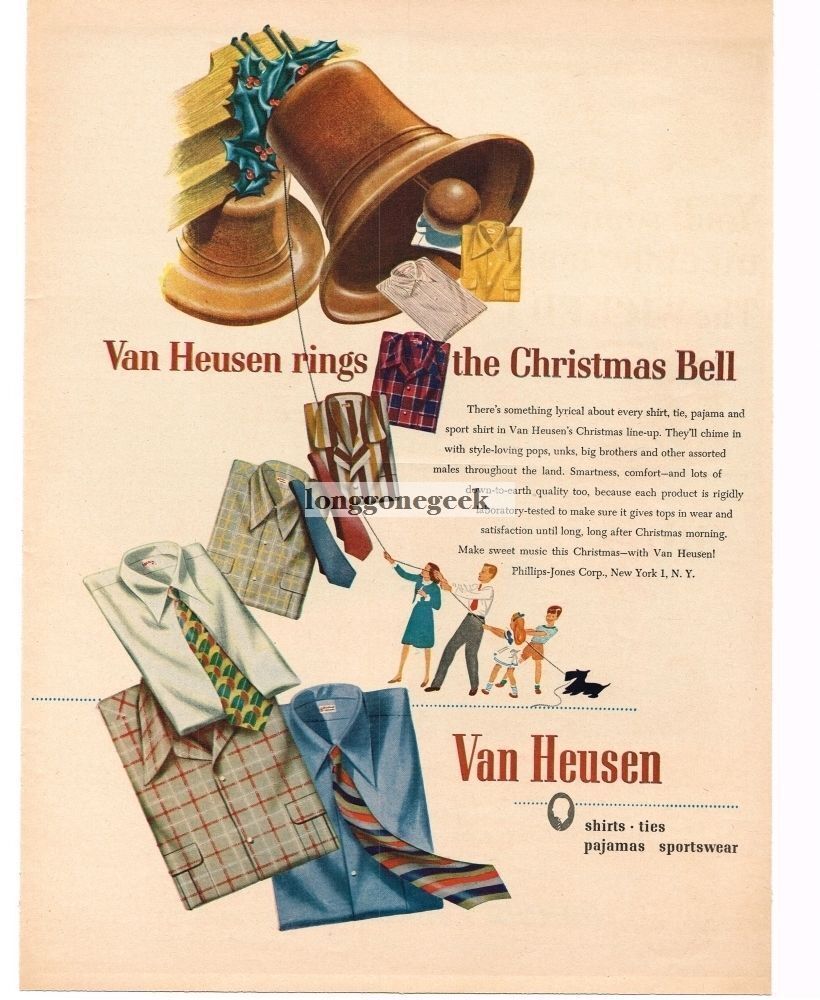 1946 VAN HEUSEN Shirts Ties for Men art Christmas Vintage Ad for Sale ...
