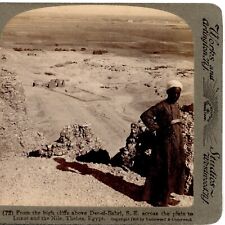 EGYPT, From High Cliffs Above Der-el-Bahri Across Plains to Luxor--Underwood A38 picture