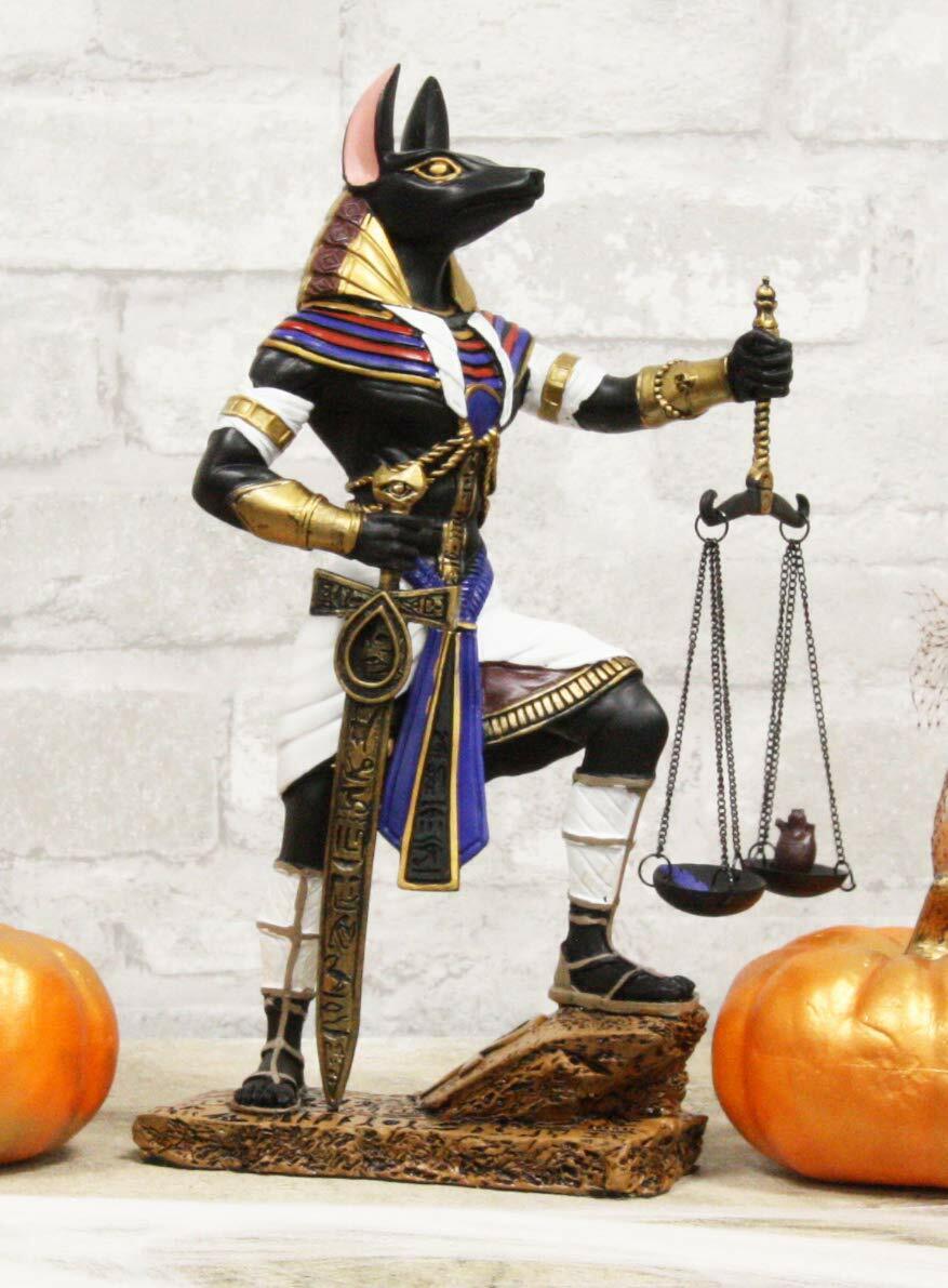 Ebros God Anubis with Scales of Justice and Sword of Judgement Figurine 10