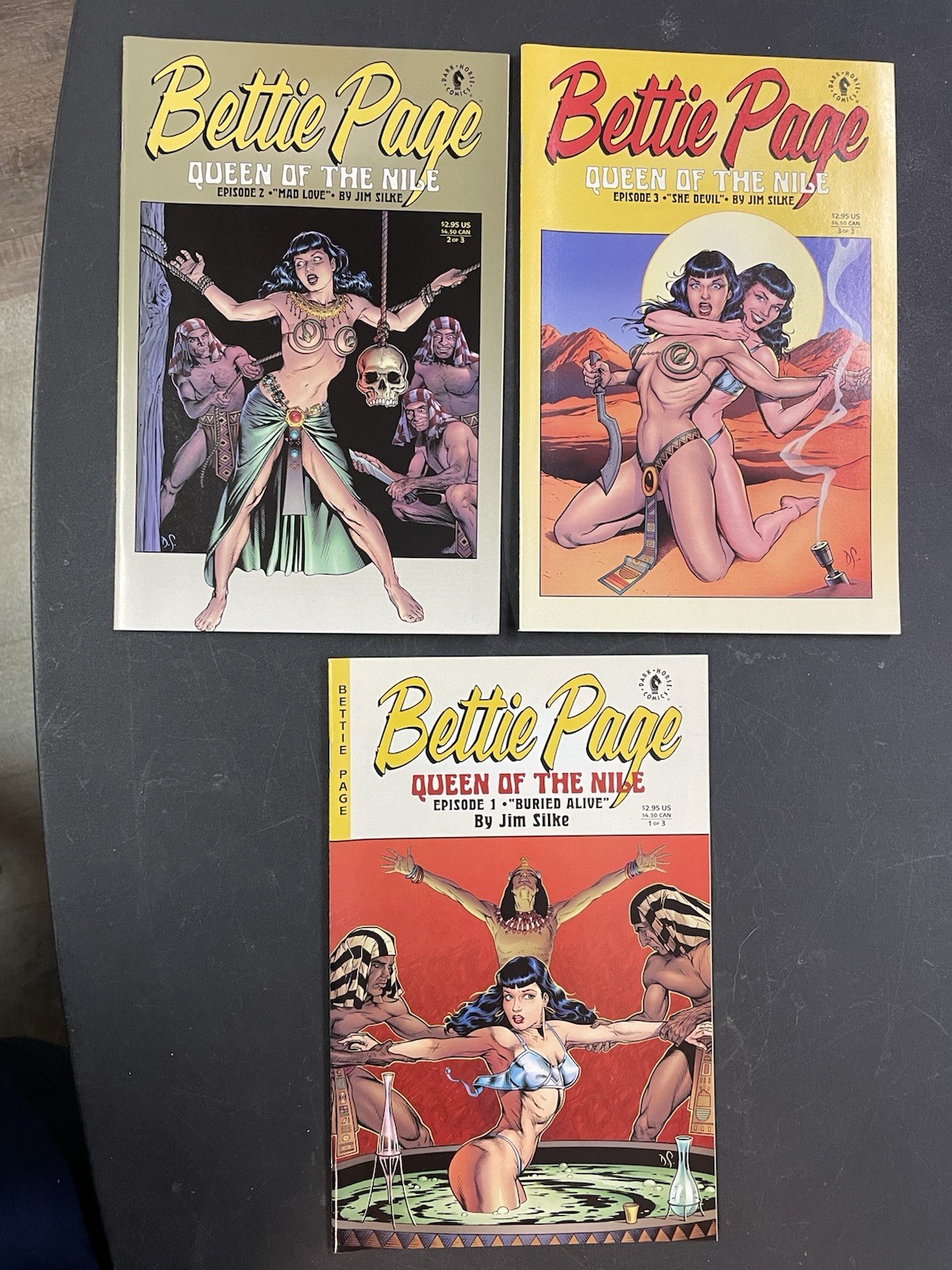 BETTIE PAGE QUEEN OF THE NILE #1-3 FULL SET 1999 DARK HORSE DAVE STEVENS 1 2 3 BETTIE PAGE QUEEN OF THE NILE #1-3 FULL SET 1999 DARK HORSE DAVE STEVENS 1 2 3