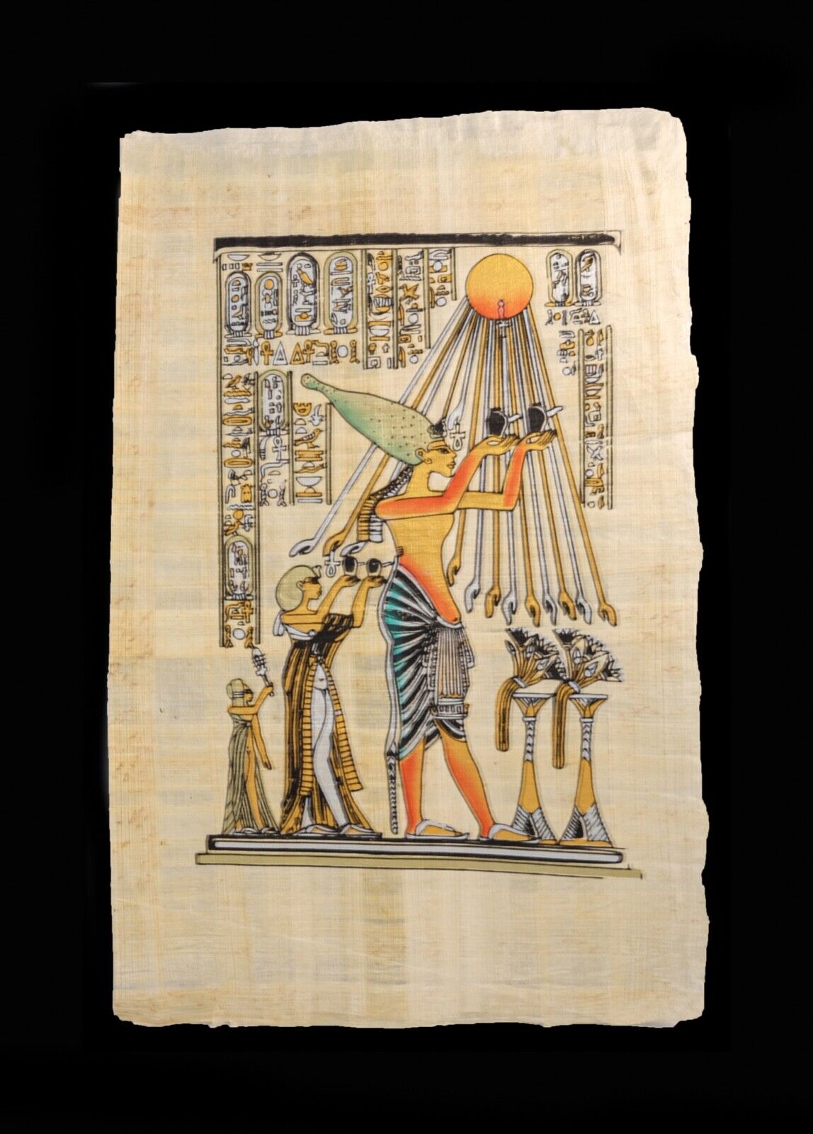 Rare Authentic Hand Painted Ancient Egyptian Papyrus-Nefertari